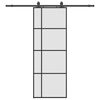 vidaXL bīdāmās durvis ar stiprinājumiem, melns, stikls, 76x205 cm