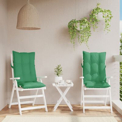 vidaXL dārza krēslu spilveni, 2 gab., zaļš oksforda audums