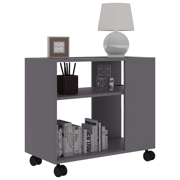 vidaXL galdiņš, pelēks, 70x35x55 cm, inženierijas koks