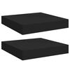 vidaXL sienas plaukti, 2 gab., melni, 23x23,5x3,8 cm, MDF