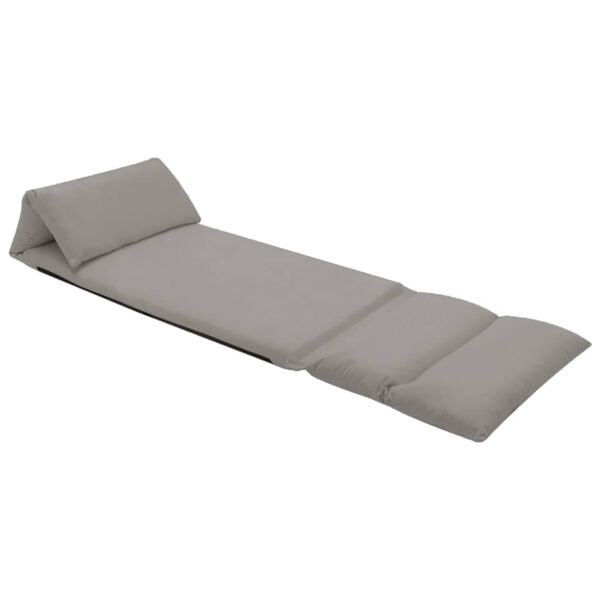 vidaXL salokāms grīdas krēsls, gai&scaron;i pelēka mikro&scaron;ķiedra