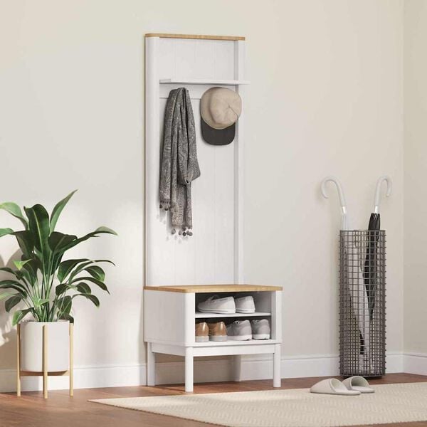 vidaXL Priek&scaron;nams skapis FLORO Balts 50 x 40 x 158 cm Cieta priede