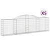 vidaXL arkveida gabiona grozi, 5 gb., 300x30x80/100cm, cinkota dzelzs