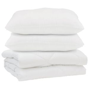 vidaXL Sega ar spilvenu 3 pcs Balts Mikro&scaron;ķiedra