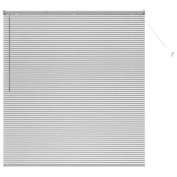 vidaXL Logu žalūzija ar aizkariem Sudraba Alumīnijs