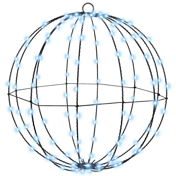 vidaXL Bumba su 160 LED Vēsi balta 50,5 x 50,5 x 52 cm Metāla