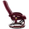 vidaXL masāžas krēsls ar kāju soliņu, vīnsarkana mākslīgā āda