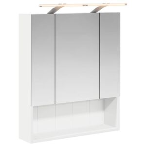 vidaXL Vannas istabas spoguļu skapis ar durvīm Balts 60 x 14.5 x 70 cm