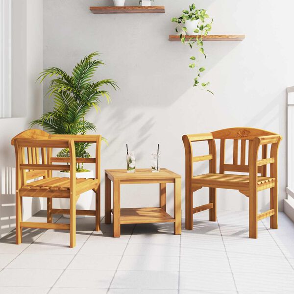 vidaXL sols ar spilvenu Dabīgā eļļas apdare 68,5 x 46 x 82,5 cm