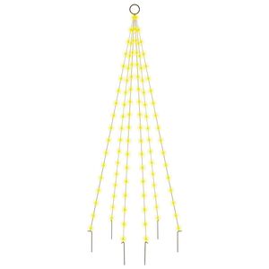vidaXL Ziemassvētku egle karoga mastam, 108 silti baltas LED, 180 cm