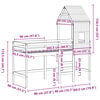 vidaXL augstā gulta ar jumtu, balta, 80x200 cm, priedes masīvkoks
