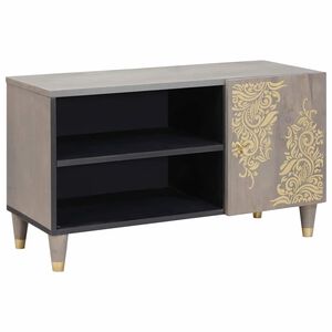 vidaXL Televizora skapī&scaron;a Pelēka 80 x 33 x 46 cm Cieta mango koksne
