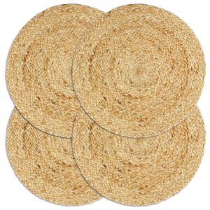 vidaXL galda paliktņi, 4 gab., 38 cm, apaļi, dabīgas krāsas džuta