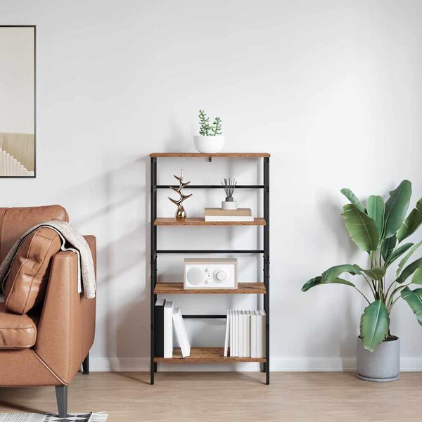 vidaXL Grāmatu plaukts Vecs koks 60 x 29,5 x 115 cm Inženierijas koks