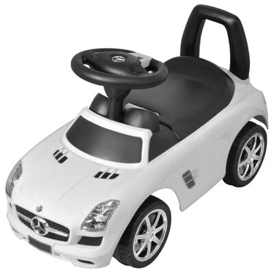 vidaXL bērnu auto, stumjams ar kājām, balts