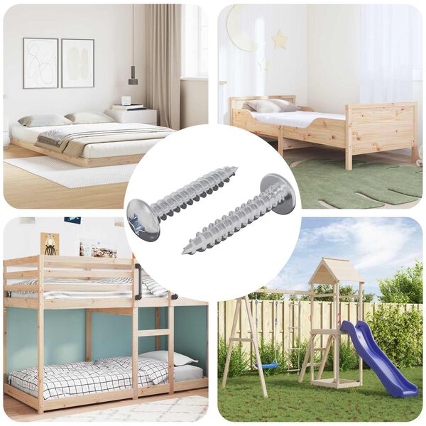 vidaXL Pa&scaron;vītņojamais Nags 2 pcs Cinkots 4 x 25 mm Tērauds