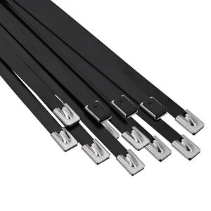 vidaXL Kabeļa saite 12 gab. 7,9 x 400 mm Melns