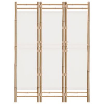 vidaXL istabas aizslietnis, 3 paneļi, 120 cm, bambuss un audekls