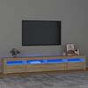 vidaXL TV skapītis ar LED apgaismojumu, ozolkoka krāsa, 240x35x40 cm