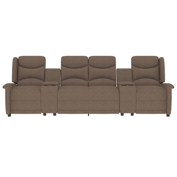 vidaXL četrvietīgs masāžas krēsls ar glāžu turētāju, pelēkbrūns