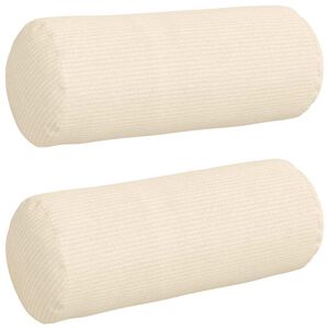 vidaXL Spilveni 2 pcs Krēmkrāsa &Oslash; 15 x 40 cm Korduroja audums
