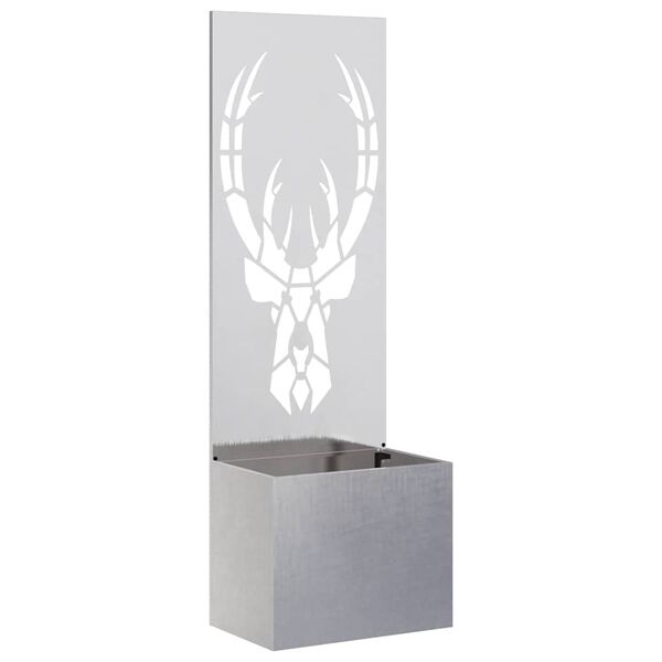 vidaXL Dārza privātuma ekrāns Sudrabs 50 x 140 cm Nerūsējo&scaron;s tērauds