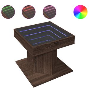 vidaXL kafijas galdiņ&scaron; ar LED, 50x50x45 cm, inženierijas koks