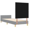 vidaXL Gultas rāmis ar galvas klāju Gai&scaron;i pelēka 80 x 200 cm audums
