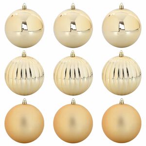 vidaXL Ziemassvētku bumbiņu komplekts XL 9 gab. Zelts &Oslash; 15 cm