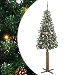 vidaXL Tievā Ziemassvētku Egle Zaļa 180 cm PVC un cietā priedes koks