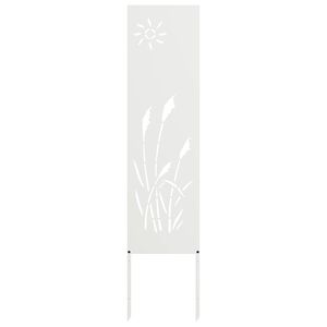 vidaXL Dārza privātuma ekrāns Balts 32 x 140 cm Auksti velmēta tērauds