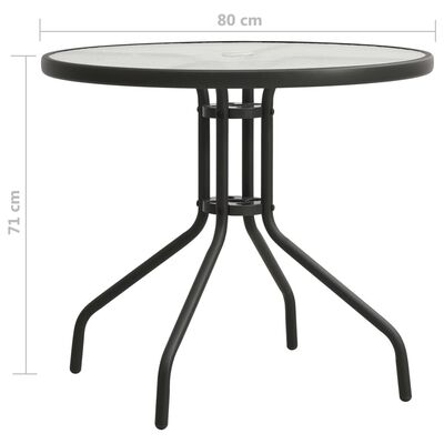 vidaXL bistro galds, antracītpelēks, Ø80x71 cm, tērauds