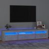 vidaXL TV skapītis ar LED apgaismojumu, betona pelēks, 195x35x40 cm