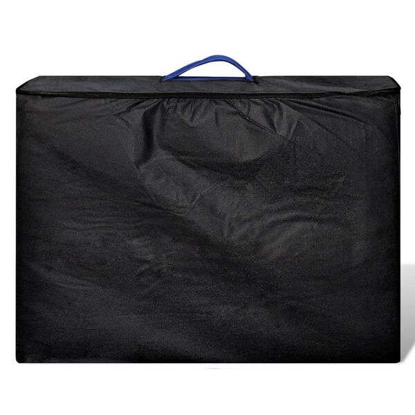 vidaXL masāžas galds, saliekams, 2 daļas, koka rāmis, zils