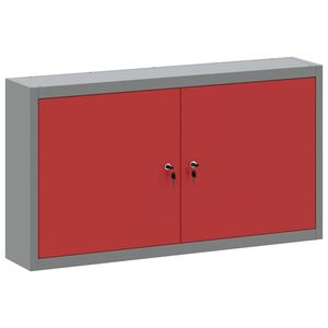 vidaXL Rīku skapis ar plauktu Sarkans un pelēks 100 x 20 x 55 cm