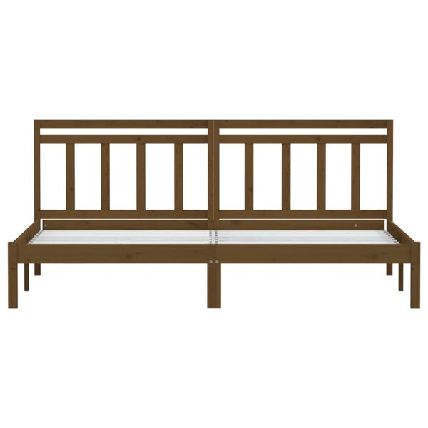 vidaXL gultas rāmis, medus brūns, priedes masīvkoks, 200x200 cm