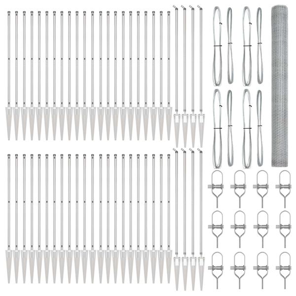 vidaXL Žoga āķis Sudraba 100 x 1,6 m (25 mm siets) Tērauds