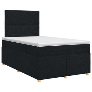 vidaXL Kontinentālā gulta ar matraci Melns 120 x 190 cm Audums