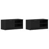 vidaXL Televizora skapī&scaron;a 2 pcs Melns ozolkoks 80 x 35 x 36,5 cm