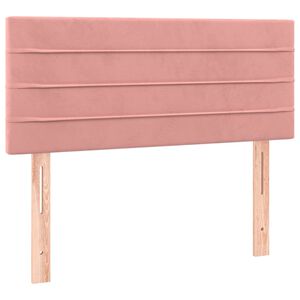vidaXL gultas galvgalis, 90x5x78/88 cm, rozā samts