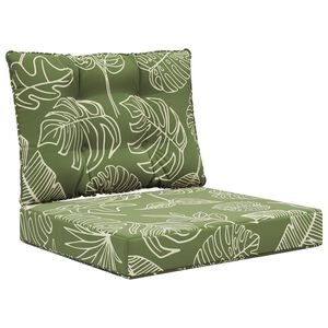 vidaXL Āra dīvāna spilvens 2 pcs Lapu dizains Poliesters