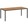 vidaXL Dārza galds Melna 190 x 90 x 75 cm poliratāns