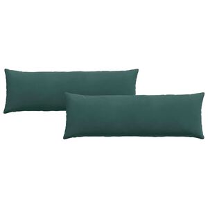 vidaXL Dīvāna spilveni 2 pcs Tum&scaron;i zaļ&scaron; 120 x 40 cm Korduroja audums