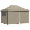 vidaXL Balles telts 410 x 279 x 315 cm Pelēkbrūns ar melnu rāmi