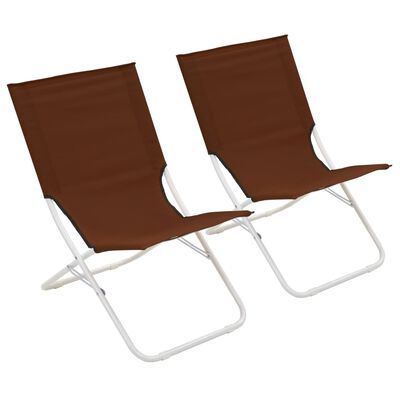vidaXL salokāmi pludmales krēsli, 2 gab., brūni
