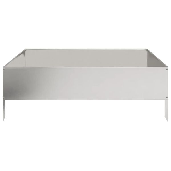 vidaXL augstā dārza puķu kaste, 100x100x33,5 cm, nerūsējo&scaron;s tērauds