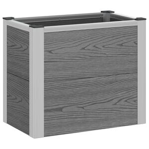 vidaXL Augstā puķu kaste Pelēka 50 x 30 x 42 cm WPC un alumīnijs