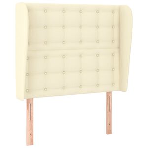 vidaXL galvgalis ar malām, 93x23x118/128 cm, krēmkrāsas mākslīgā āda