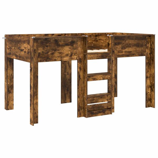 vidaXL Divguļamā gulta bērniem ar matraci Dūmaka ozols 100 x 200 cm