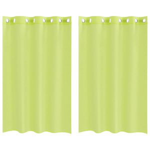vidaXL voile aizkari ar starplikām, 2 gab., dzeltenzaļi, 140x175 cm